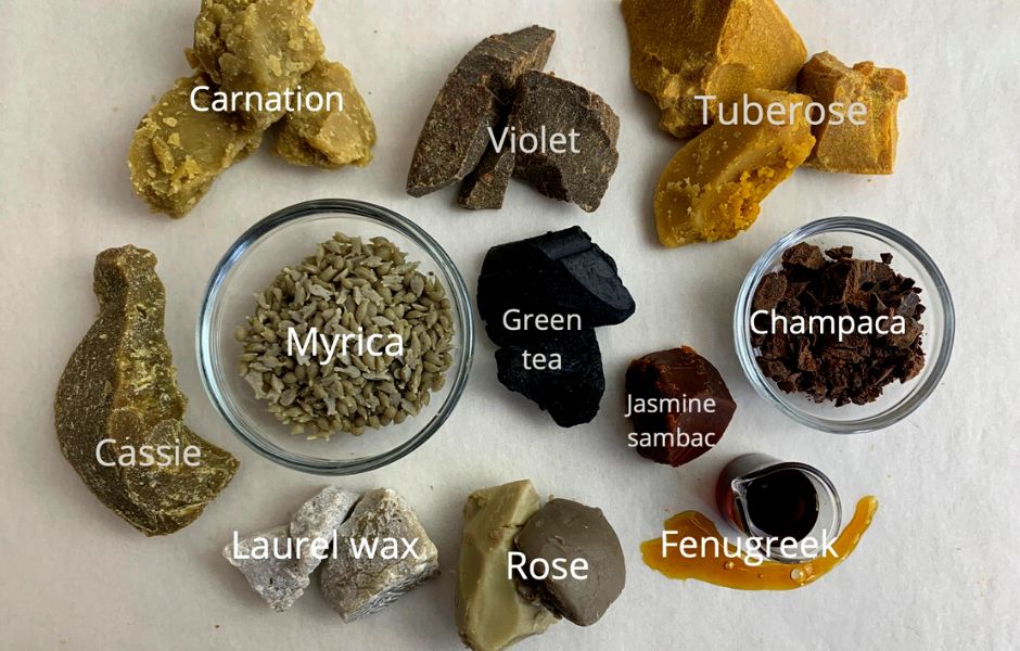 Fragrant Waxes fragrant waxes selection on grey background